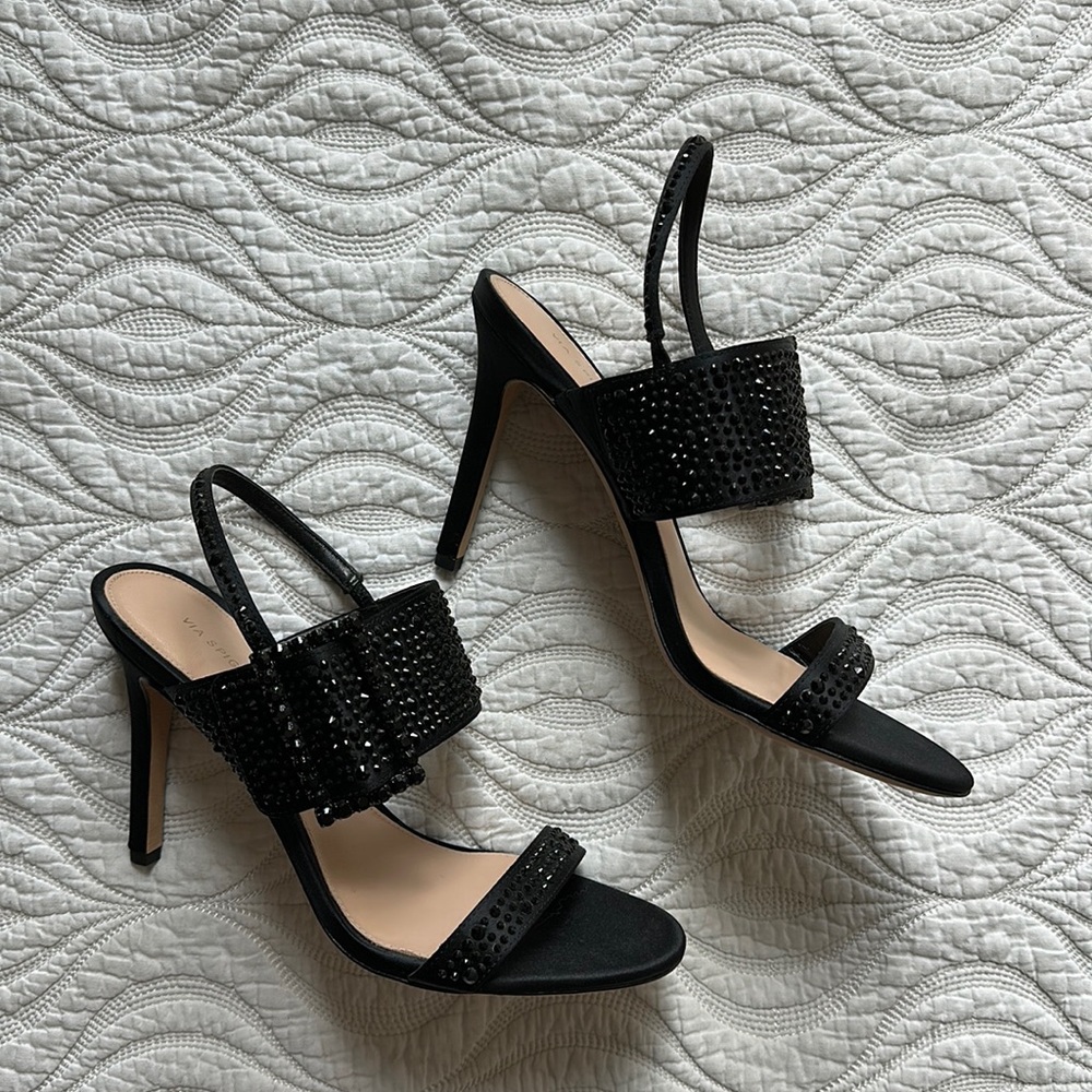 VIA SPIGA stiletto sandals with gem buckle